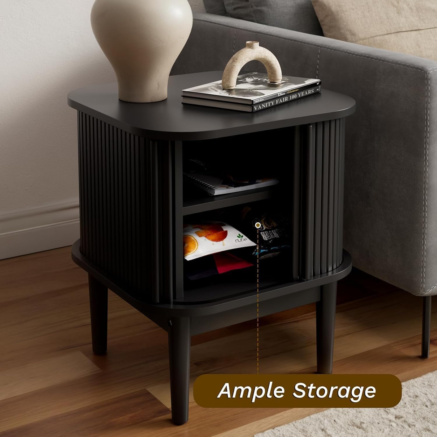Elevate Your Space: A Review of the Fluted Nightstand Set in Stylish Black
