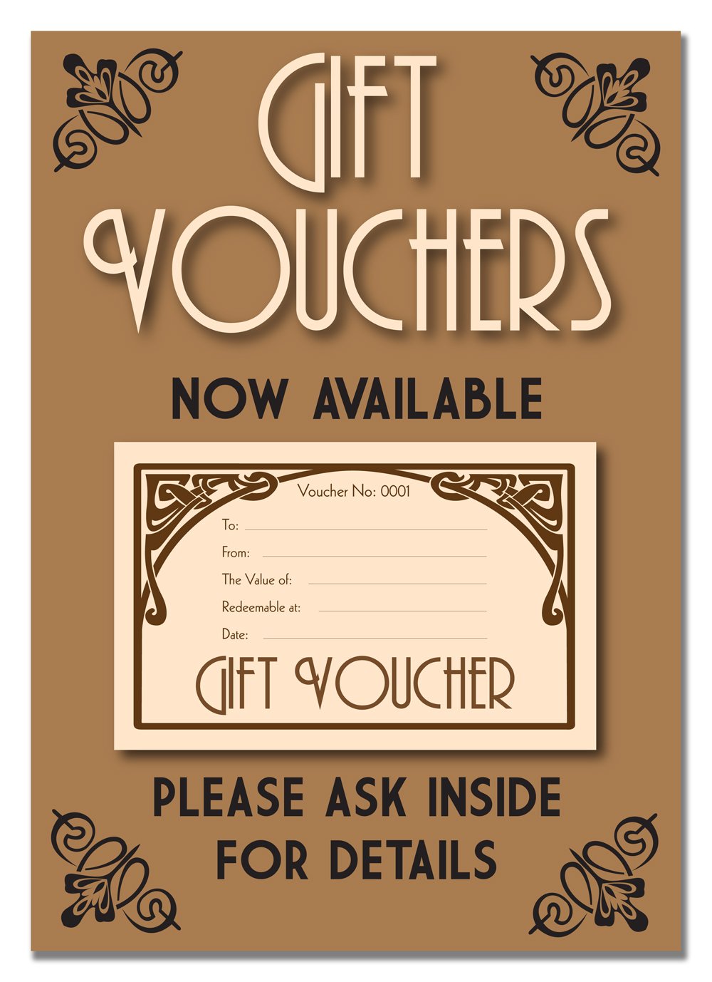 Luxury Art Deco Gift Voucher With Vintage Patterns And Retro Background Vector 12360655