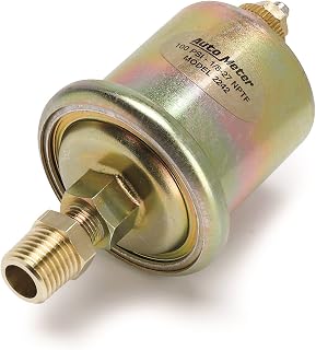 AutoMeter 2242 Short Sweep Electric Oil Pressure Sender - 1/8 NPT Male Thread w/ 1/4 Adapter for Precise Gauge Readings