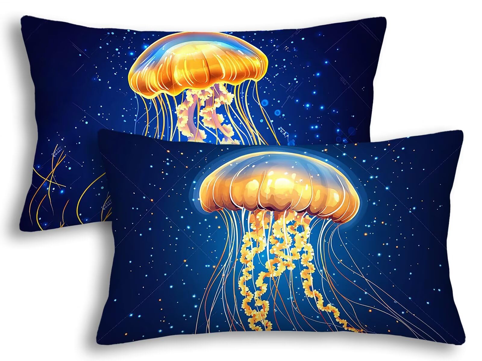 Taie d'oreiller 40x60 bleu méduse pour raviver un canapé terne sans tout changer