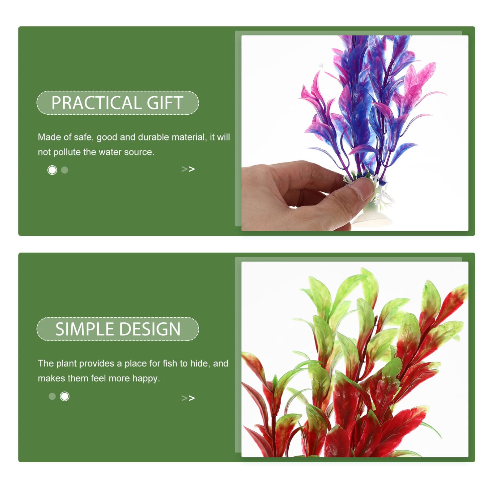 Sosoport 5 Juegos Pecera Paisajismo Agua Plantas Artificial Plants Aqua Plant Titular De La Planta del Acuario Decoración Al Aire Falso Decoración Decorativa del Acuario 6 Piezas * 5