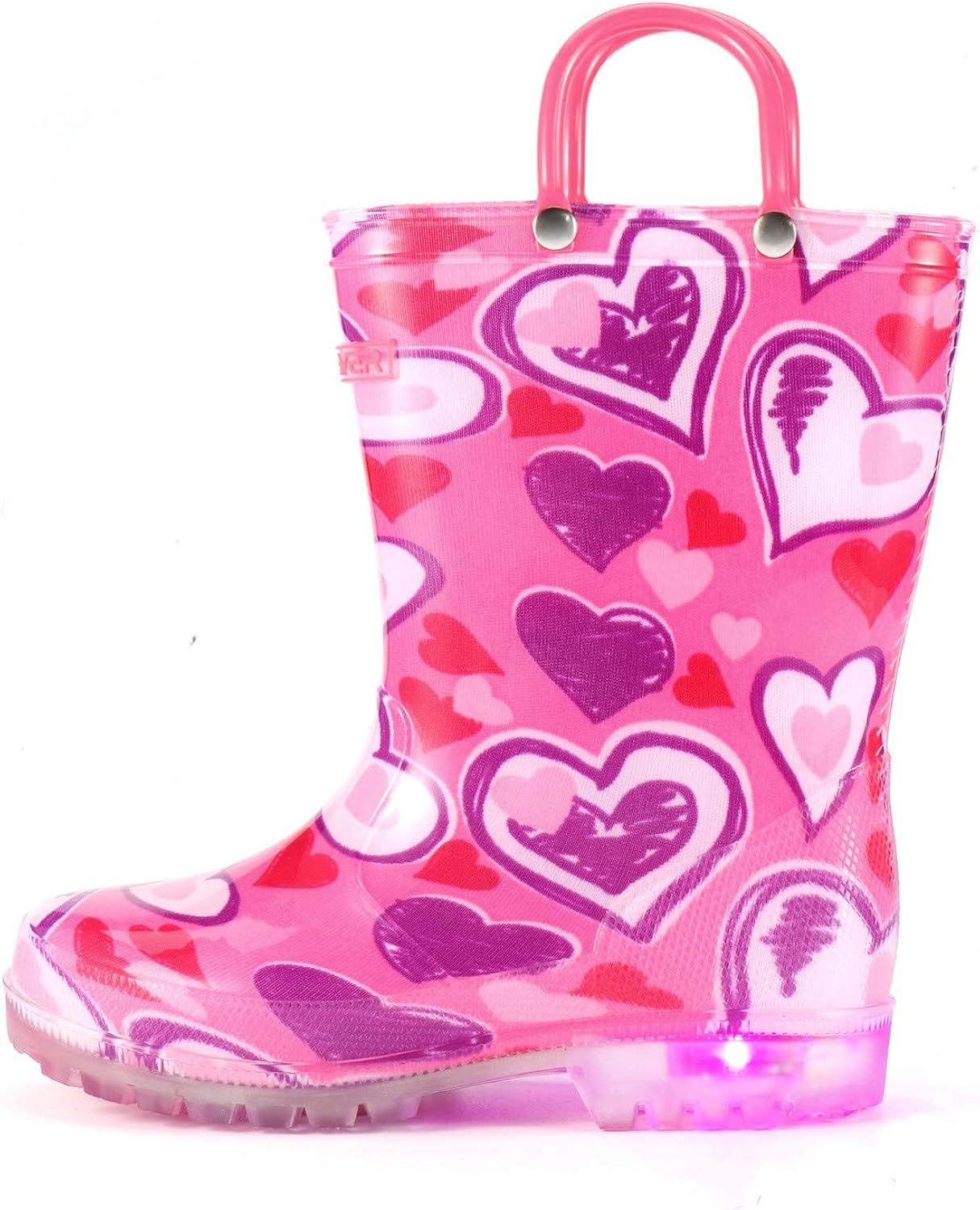 MOFEVER Toddler Kids Light Up Rain Boots