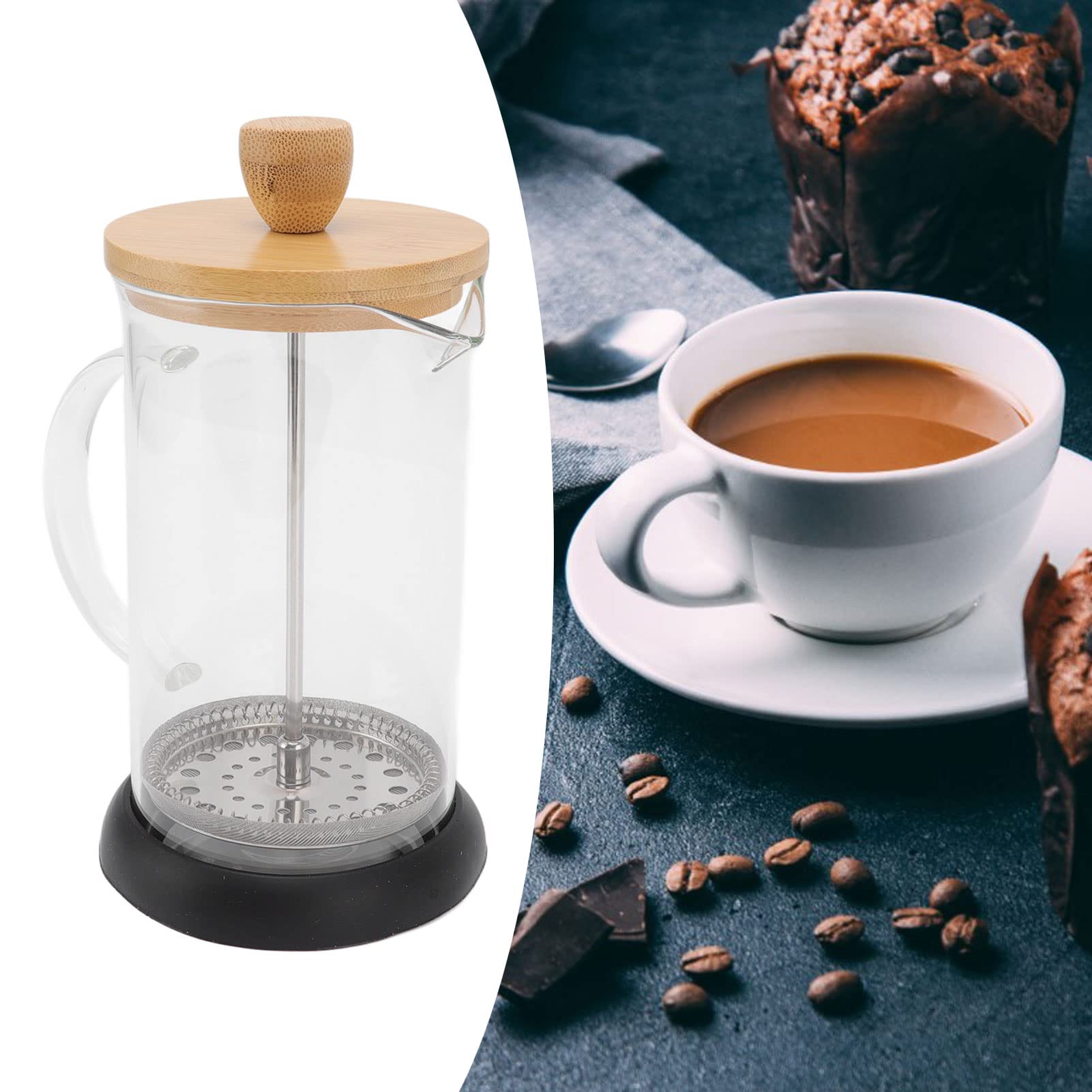 NDNCZDHC Cold Brew Coffee Maker with Filter, Heat Resistant French Press Travel Coffee Maker, Fashionable Coffee Pot for Home Office Outdoor (600ML)