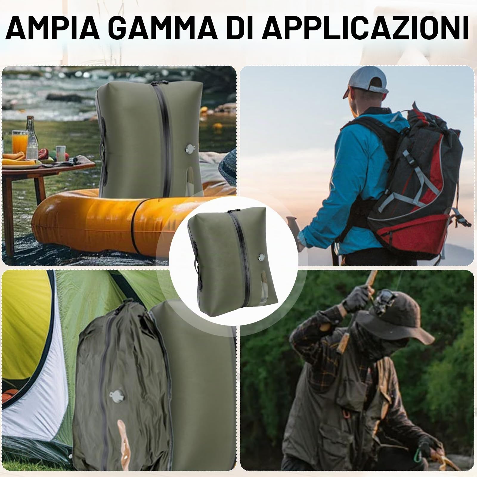 Sacchetti sottovuoto per vestiti, 20 l, set da 2 pezzi, con pompa ricaricabile da 1200 mAh, riutilizzabili e ermetici in TPU con valvola e chiusura lampo impermeabile per valigia e zaino