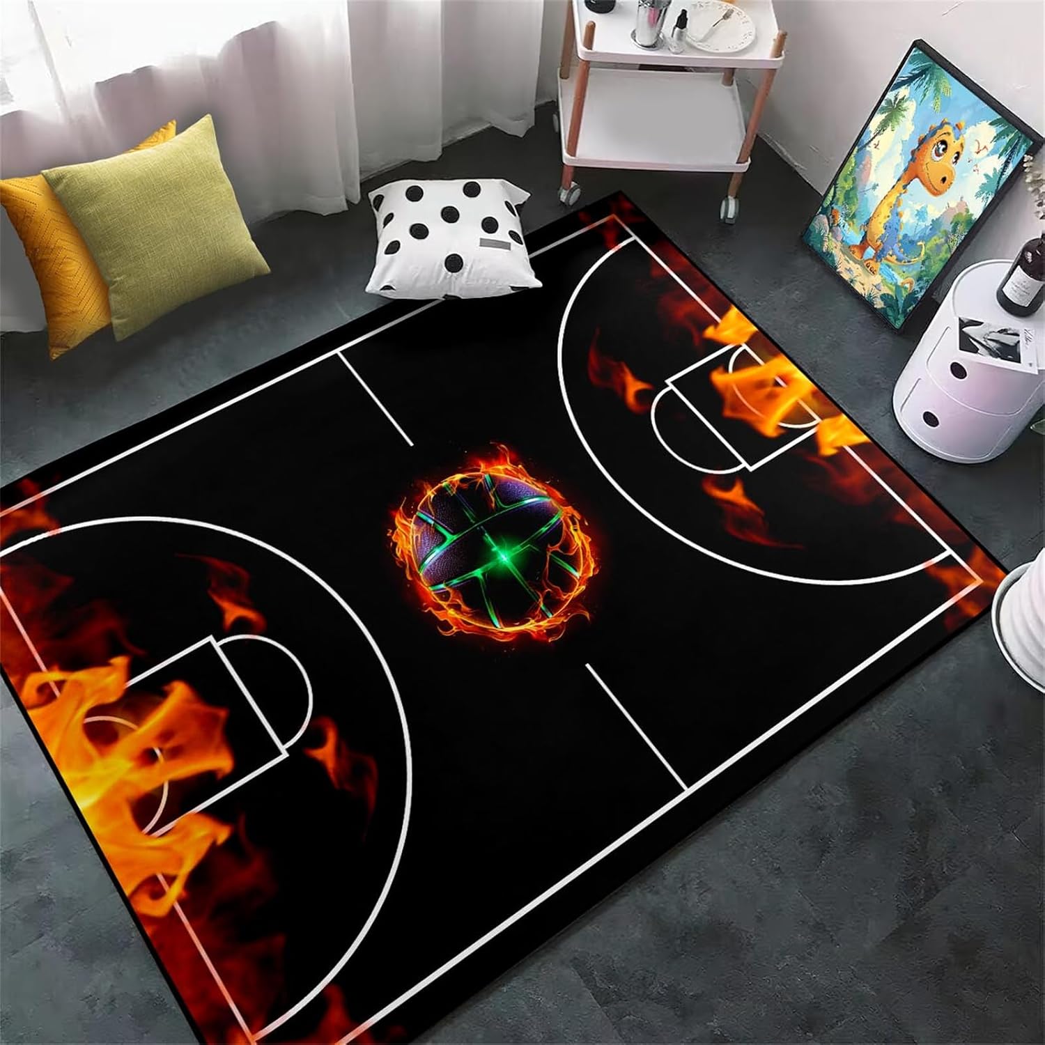 Amazon com: JPSBJWJ Basketball Rug for Boys Bedroom Basketball Court Amazon com: JPSBJWJ Basketball Rug for Boys Bedroom Basketball Court