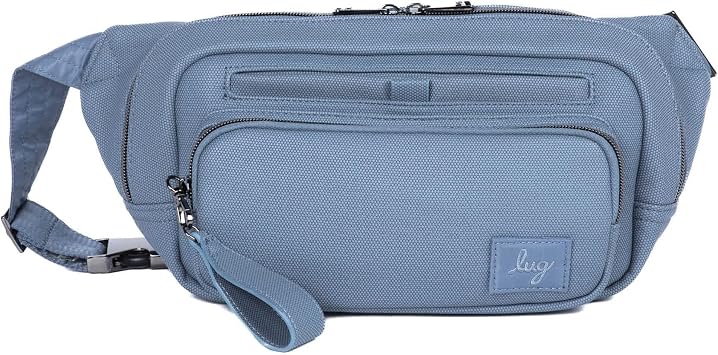 Lug Hitch Matte Luxe VL Belt Bag for Women Crossbody Strap, Multiple Compartments, Card Holders, PETA-Approved Vegan Leather BLUE MOON ICEPOP