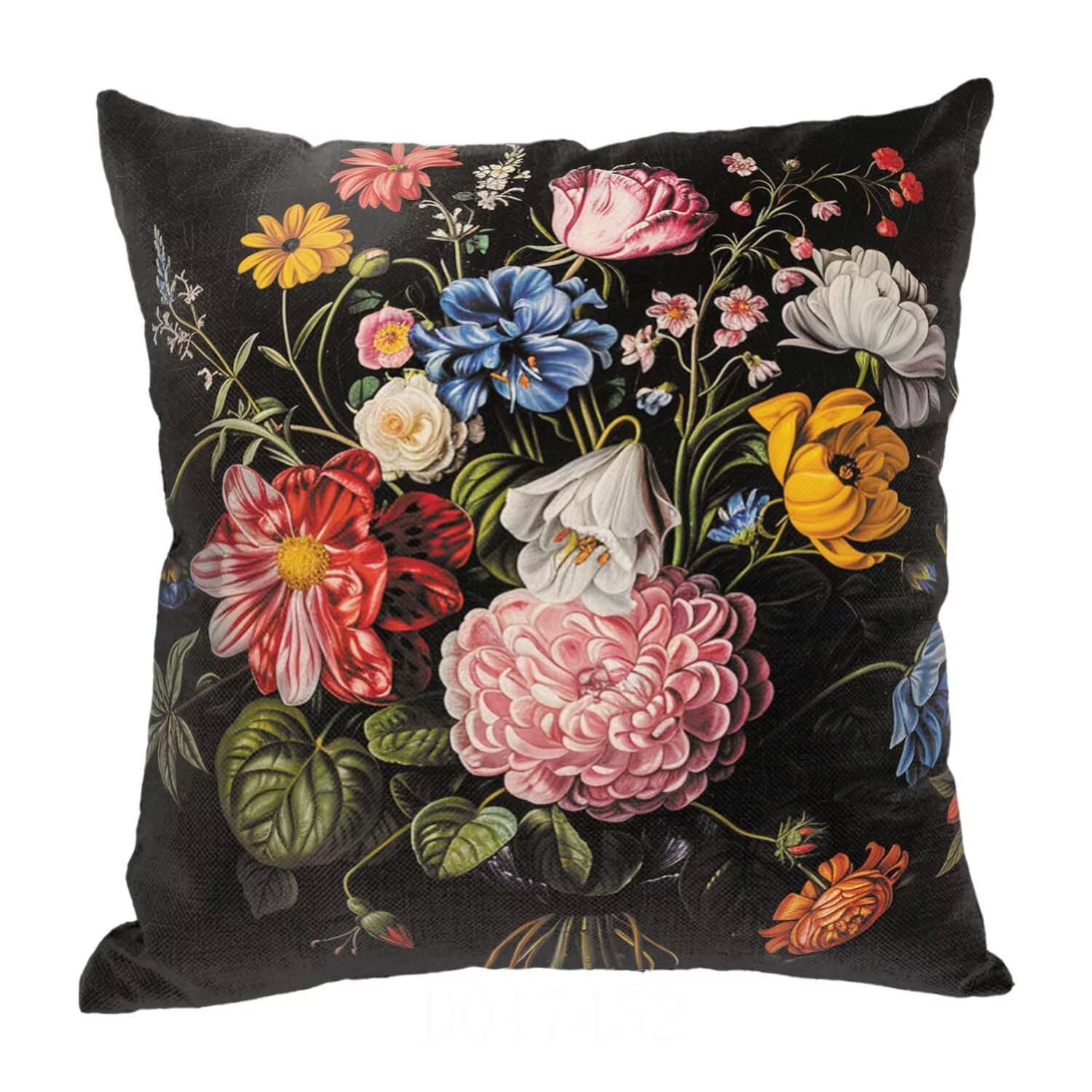 Housse de Coussin 65x65cm Lot de 4 Housse Coussin Doux Coussin Fleur Canapé Taie d'oreiller Noir Housses de Coussin en Doux pour Chambre, Chaise, Lit, Salon, Jardin, Canapé Decoration Maison mu-230