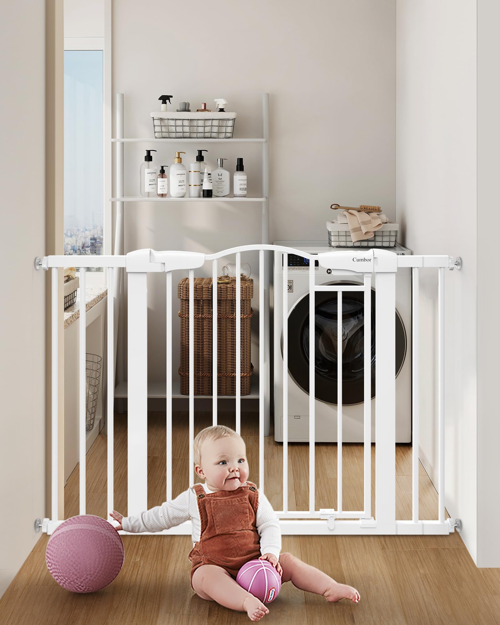 Cumbor 51.5" Auto Close Baby Gate & Cumbor Safety 46" Arch
