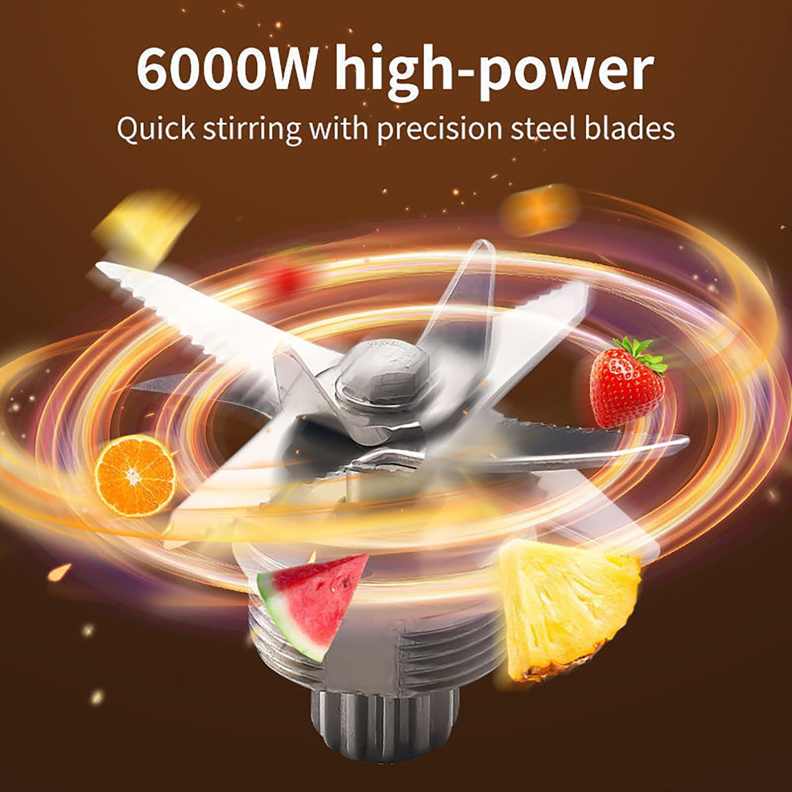 Blender do żywności 6000 W, szybkoobrotowy blender o pojemności 2,5 l z 8 ostrymi ostrzami i funkcją czyszczenia jednym kliknięciem, ekspres do smoothie 2 w 1 do koktajli, miksowania mrożonych napojów
