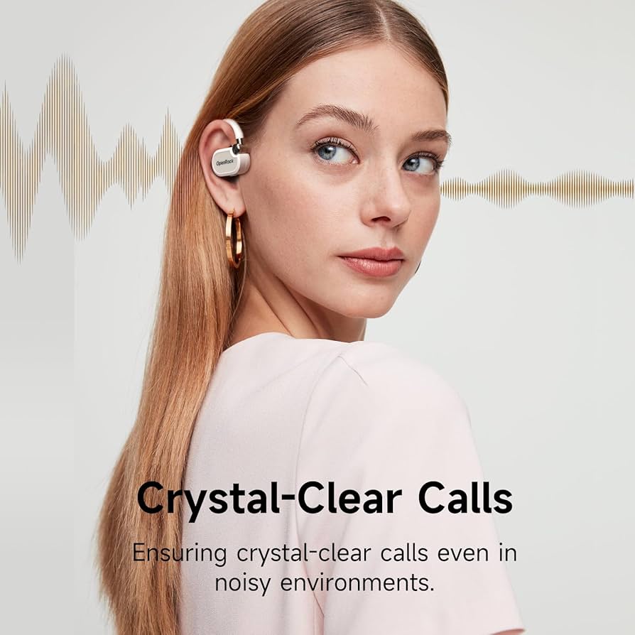 OpenRock X Open-Ear Headphones, Upgraded Silicone Earhooks, 48Hrs