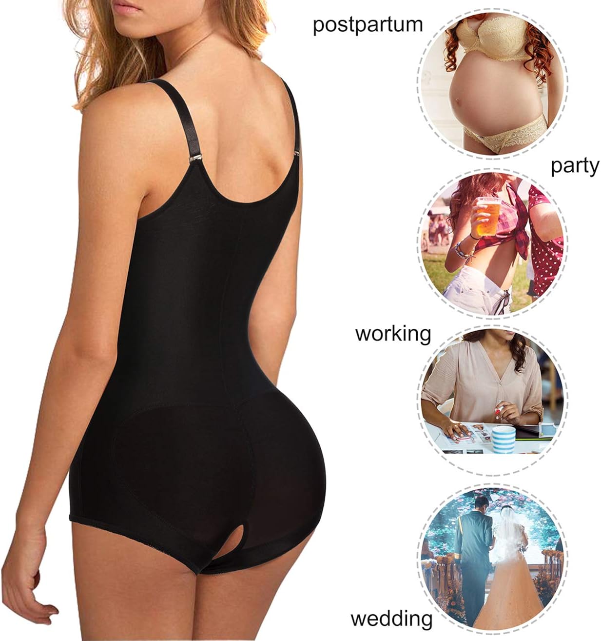 Nebility Women Latex Waist Trainer Bodysuit Slim Full Body Zipper Shapewear Tummy Control Corset at  Women’s Clothing store