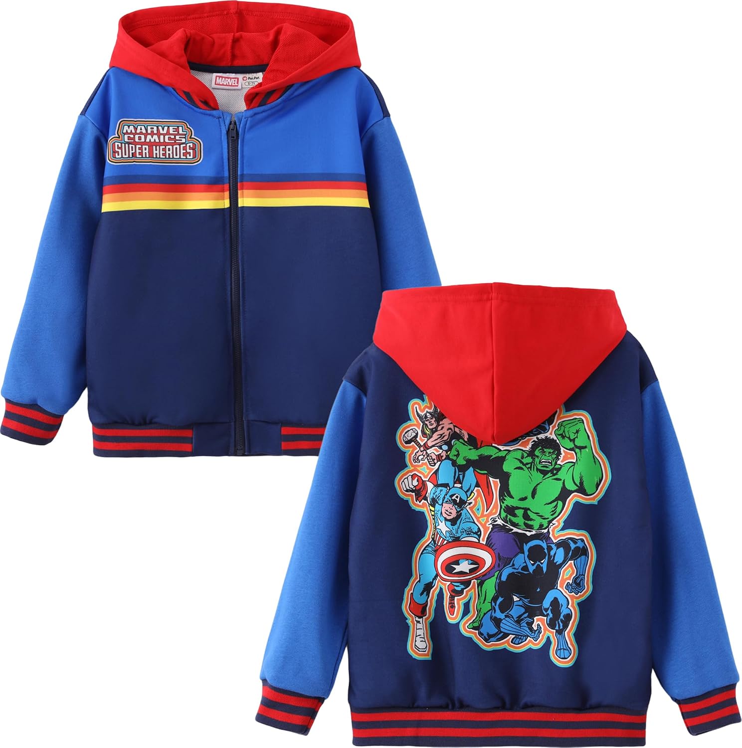 Disney Spiderman Boys Fleece Jacket Marvel Kid Zip Up Varsity Cardigan 2-9Y