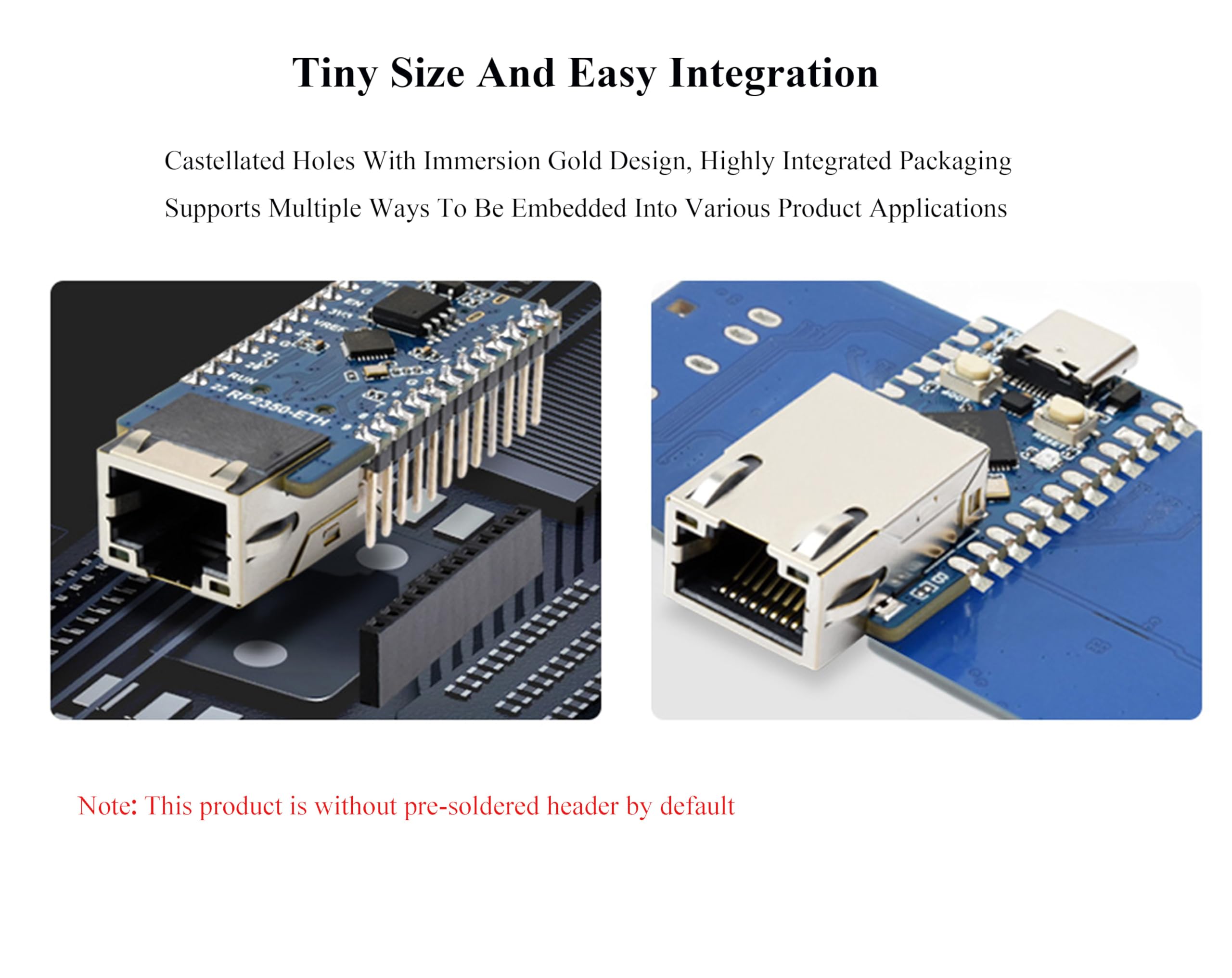 Mini scheda di sviluppo Waveshare RP2350-ETH, modulo porta Ethernet RP2350, scheda di sviluppo microcontrollore Raspberry Pi