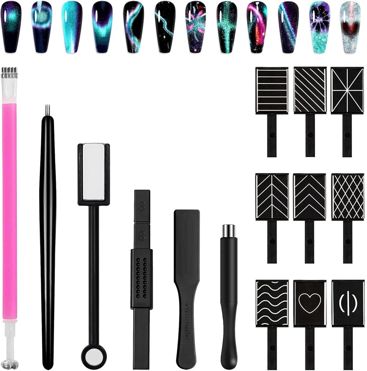 15pcs Cat Eye Magnet, Strong Magnet Nail Art Pen Tool, 3D Magnetic Cat Eye Effect, Double Head Strong Suction Nail Magnet Pen for 3D Magnetic Cat Eye Gel Polish UV Gel Nail DIY 15pcs Cat Eye Magnet, Strong Magnet Nail Art Pen Tool, 3D Magnetic Cat Eye Effect, Double Head Strong Suction Nail Magnet Pen for 3D Magnetic Cat Eye Gel Polish UV Gel Nail DIY