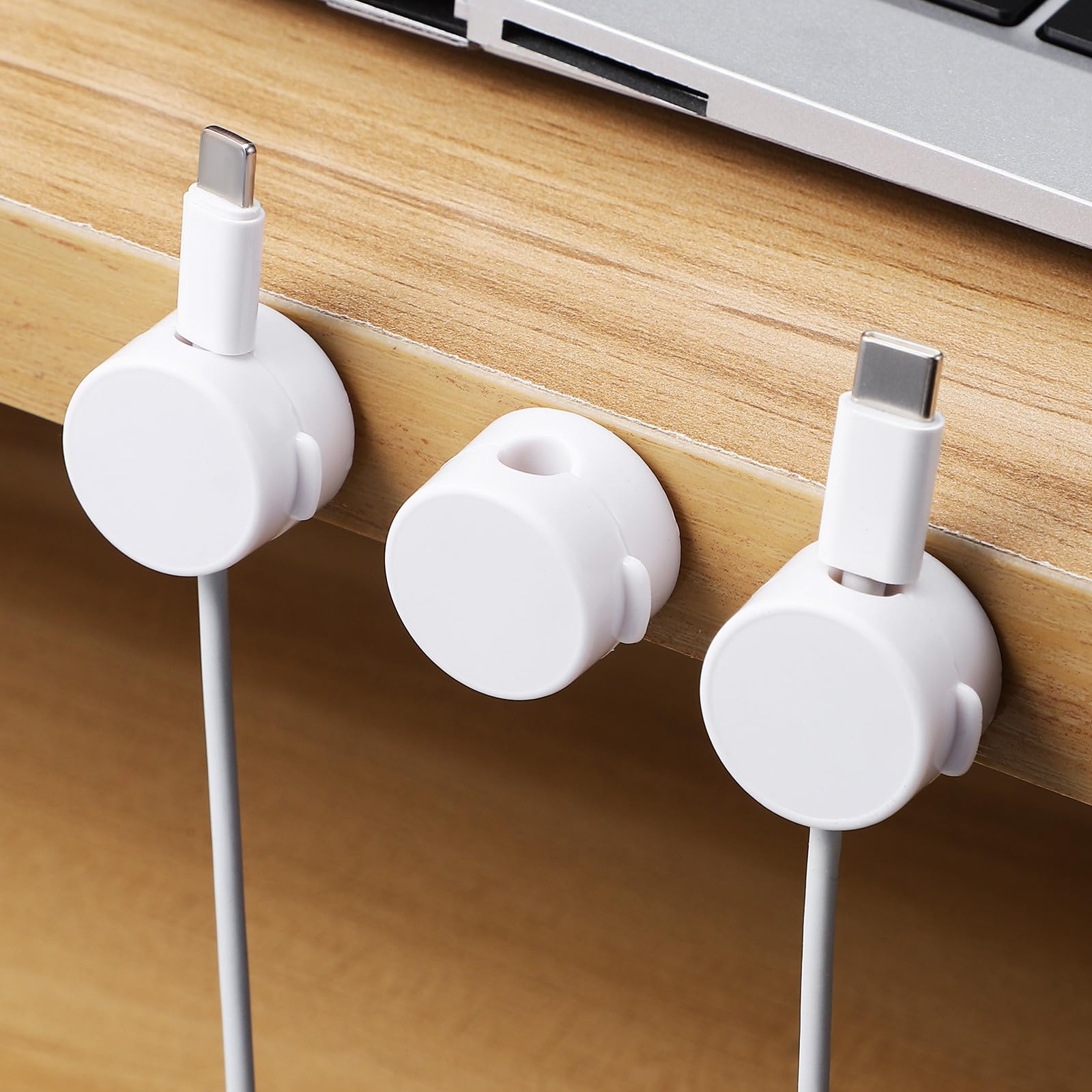 BESPORTBLE Clips Adhesivos para Cables Magnéticos 6 Piezas Organizador de Cables de Carga y Auriculares Respaldo Adhesivo para Hogares y Oficinas
