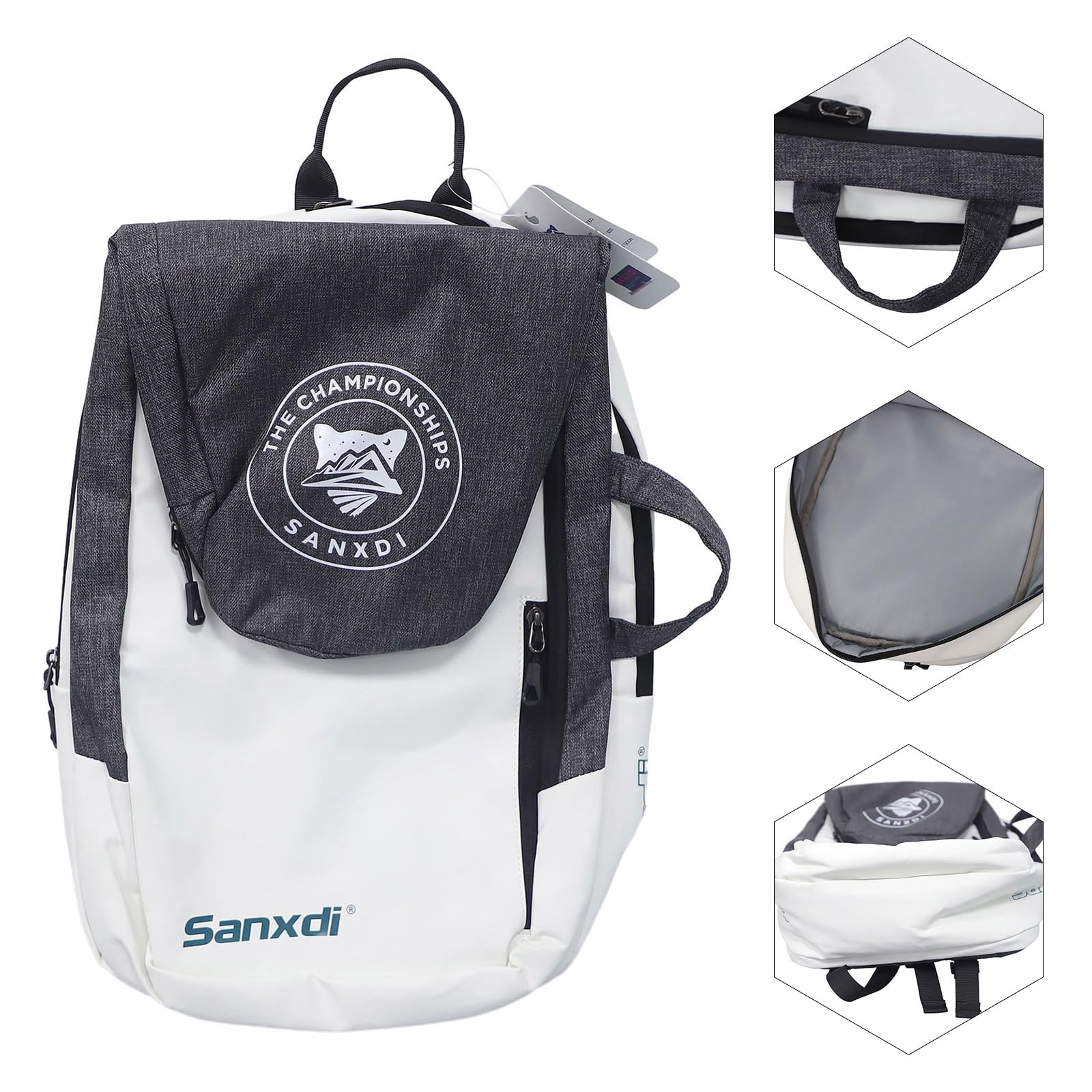 Sac de rangement pour raquettes de tennis, sac à dos pour raquettes de tennis, squash, badminton, gris Taille unique
