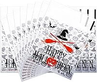 Vista 1 de 100 bolsas de golosinas de Halloween, bolsas transparentes autoadhesivas para caramelos, bolsas de plástico de celofán para galletas para recuerdos