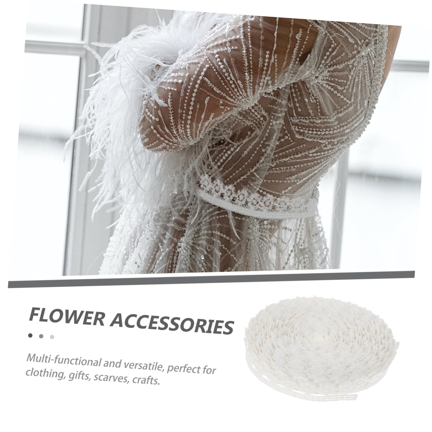 STOBOK 5rollos Cinta De Encaje Decorativa Para Manualidades De Yardas De Encaje Bordado Para Vestidos De Novia Ropa y Accesorios De Costura