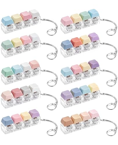 10PCS Keyboard Clicker, 4-in-1 Creamy Clickers Keychain Decompression Button to