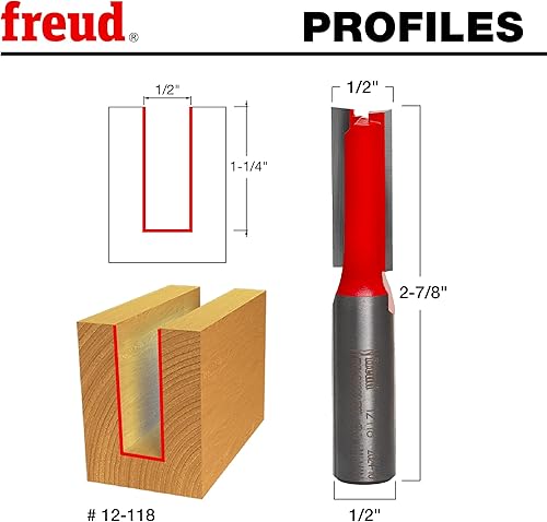 Miniatura 15 de Broca recta de doble acanaladura Freud, 15/64 x 3/4 de pulgada, con vástago de 1/2 pulgada, 12-096