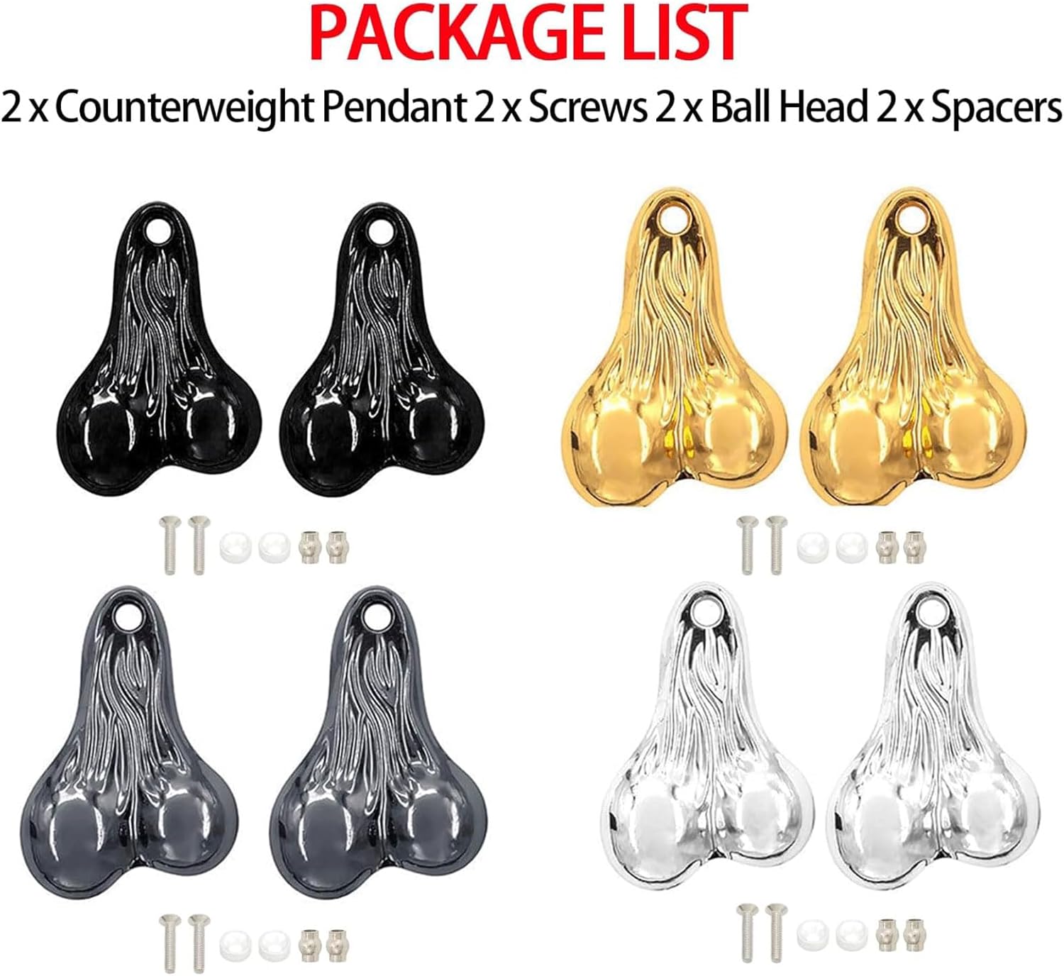 Hanging Truck Balls Nuts,Bumper Bull Zinc Alloy Hanging Truck Balls Nuts for 1/10 Universal RC Cars (Titanium)