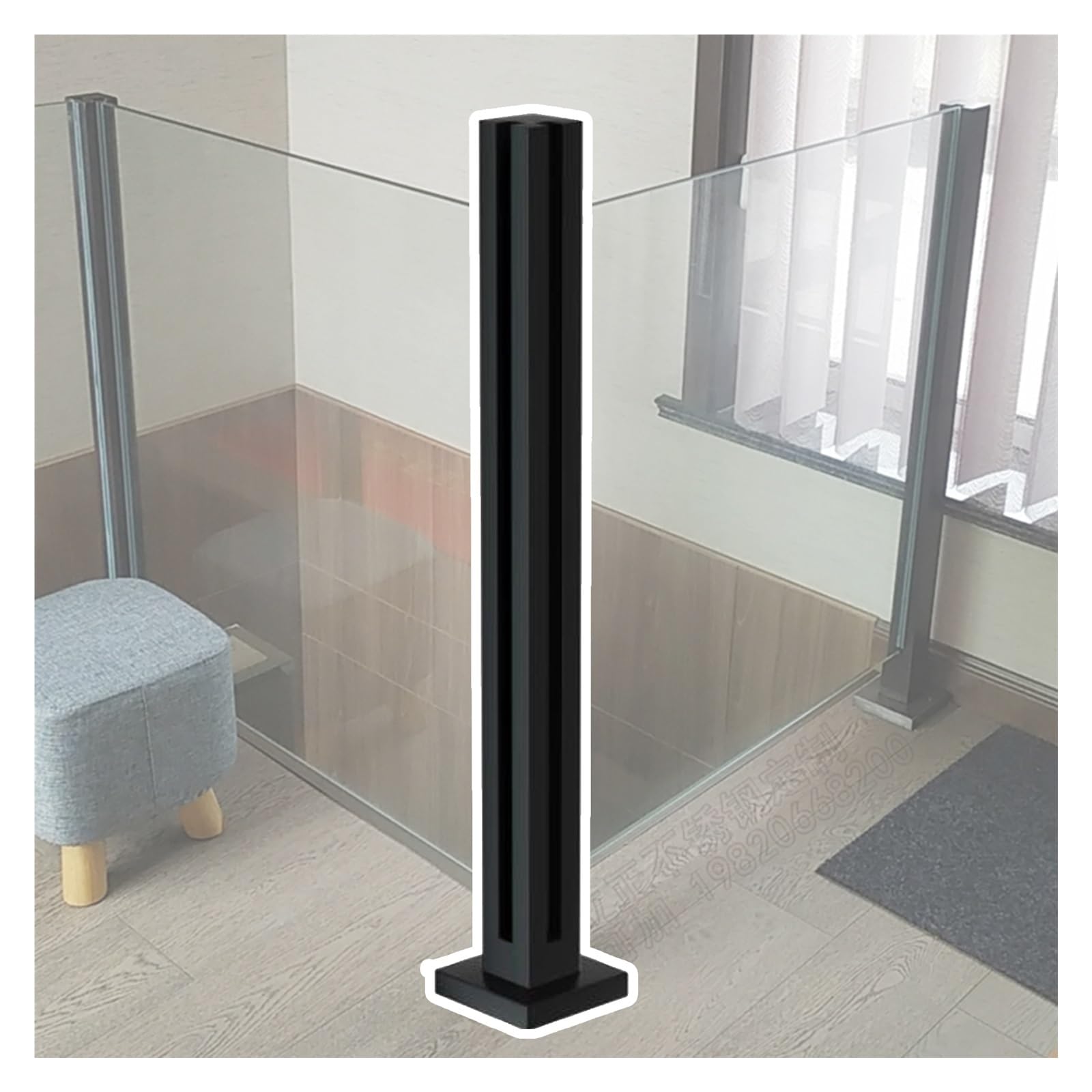 Garde-corps extérieur de terrasse avec colonne de poteau d'angle et central