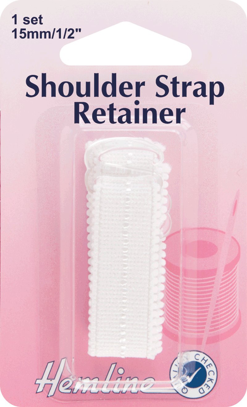 Hemline H776.SM | White Small Bra Shoulder Strap Retainer | 15mm Wide