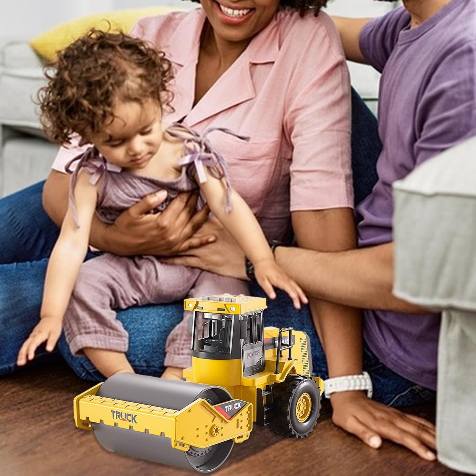 Jouet à roulettes - Rouleau à vapeur | Jouet rouleau compresseur – Chantier de construction de simulation de véhicule de 12 pouces pour garçons et filles, construction en métal durable, parfait comme