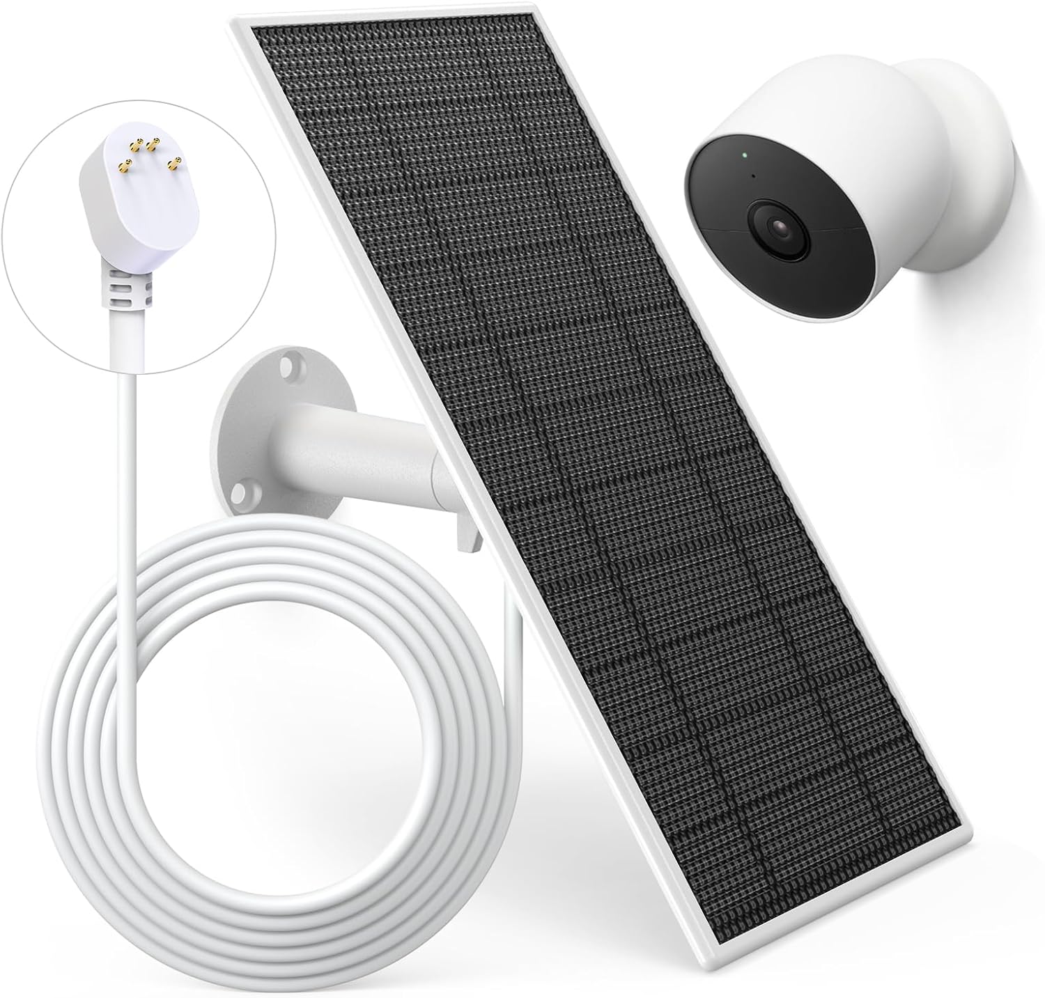 Amazon.co.jp ソーラーパネル充電器 Google Nestカメラ用 屋外および屋内 (バッテリーバージョン) 5V 5W ネスト