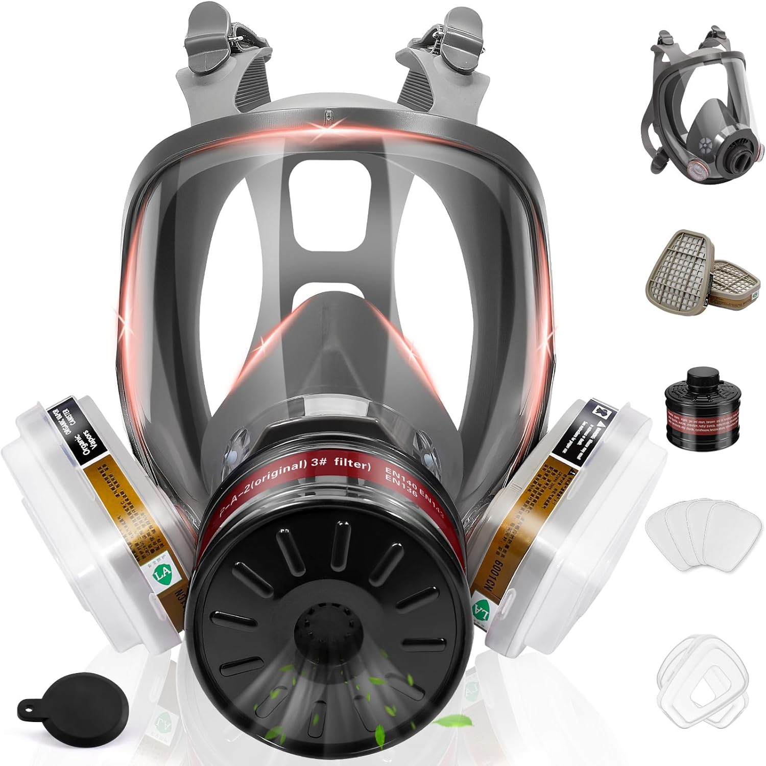 Respirator Mask with Filters - Reusable Gas Mask Against Organic Vapor Formaldehyde for Chemicals Spray Paint