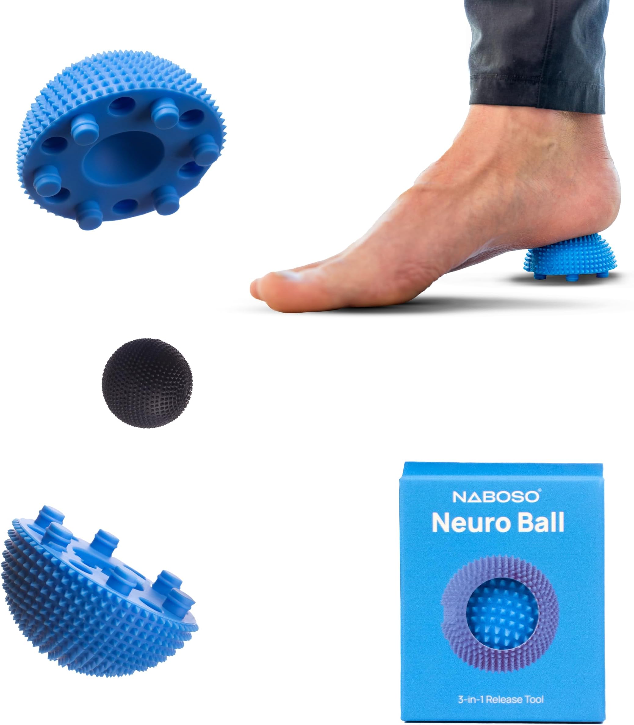 Original Neuro Ball - Neuroscience-Based Textured Foot Massage Ball, Professional Myofascial Release Tool for Plantar Fasciitis Relief and Recovery