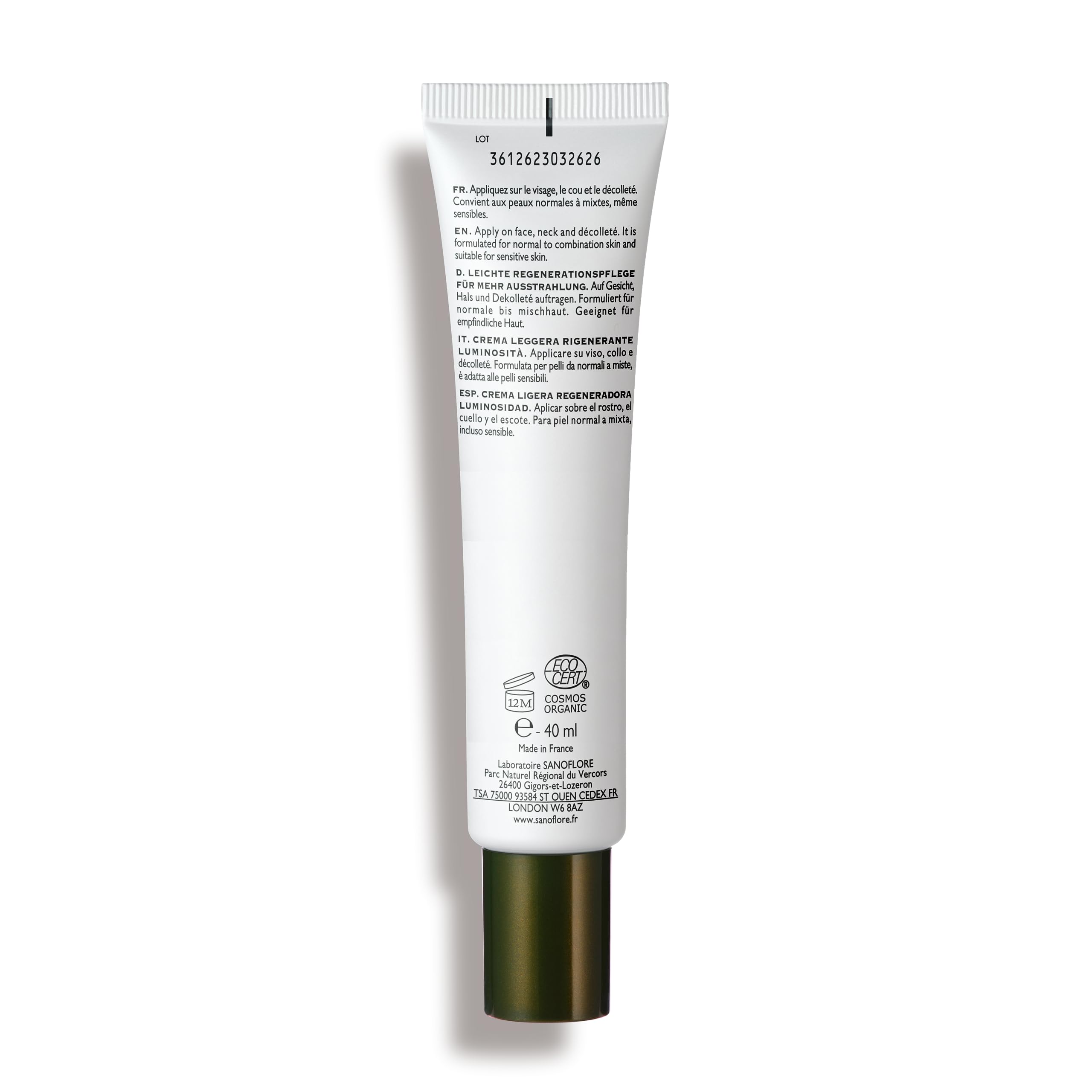 Sanoflore Crème des reines légère visage, Crème Anti-âge hydratante régénération éclat, Peau normale, Certifié Bio, 40 ml