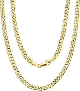 YOIHUR 4mm Cuban Necklaces for Women, Simple 14K Gold Chain Necklace for Men&Women, Hypoallergenic&Durable Gold Curb Chain for Everyday Wear, Ideal Jewelry Gift for Birthday & Holidays(18/20/22/24in)