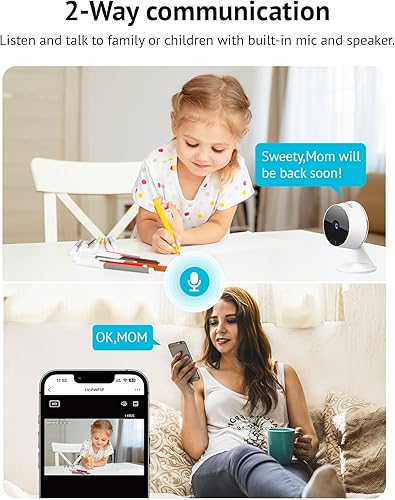 Miniatura 6 de LaView Cámaras 3K de 5 MP para seguridad del hogar en interiores, cámara de seguridad para el hogar para bebéancianomascotaniñera, cámara de bebé,