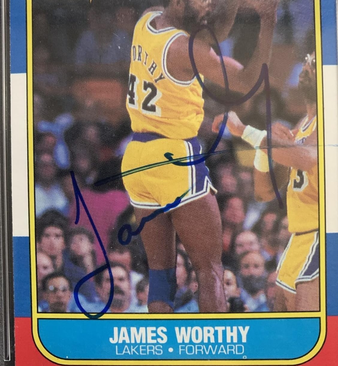 James Worthy LA Lakers Signed 1986 Fleer #131 Autographed Basketball Card PSA