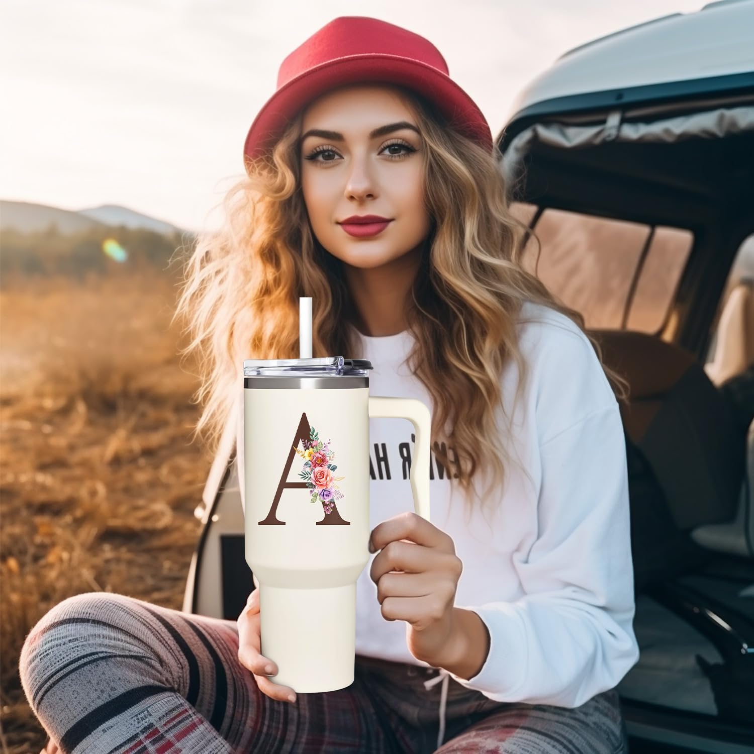 Personalized Gifts For Women - Personalized Gifts For Birthday, Christmas - Monogrammed Gifts Customized Gifts For Woman, Mom, Wife, Best Friend, Sister, Coworkers - Custom Tumbler With Handle 40oz - Image 2