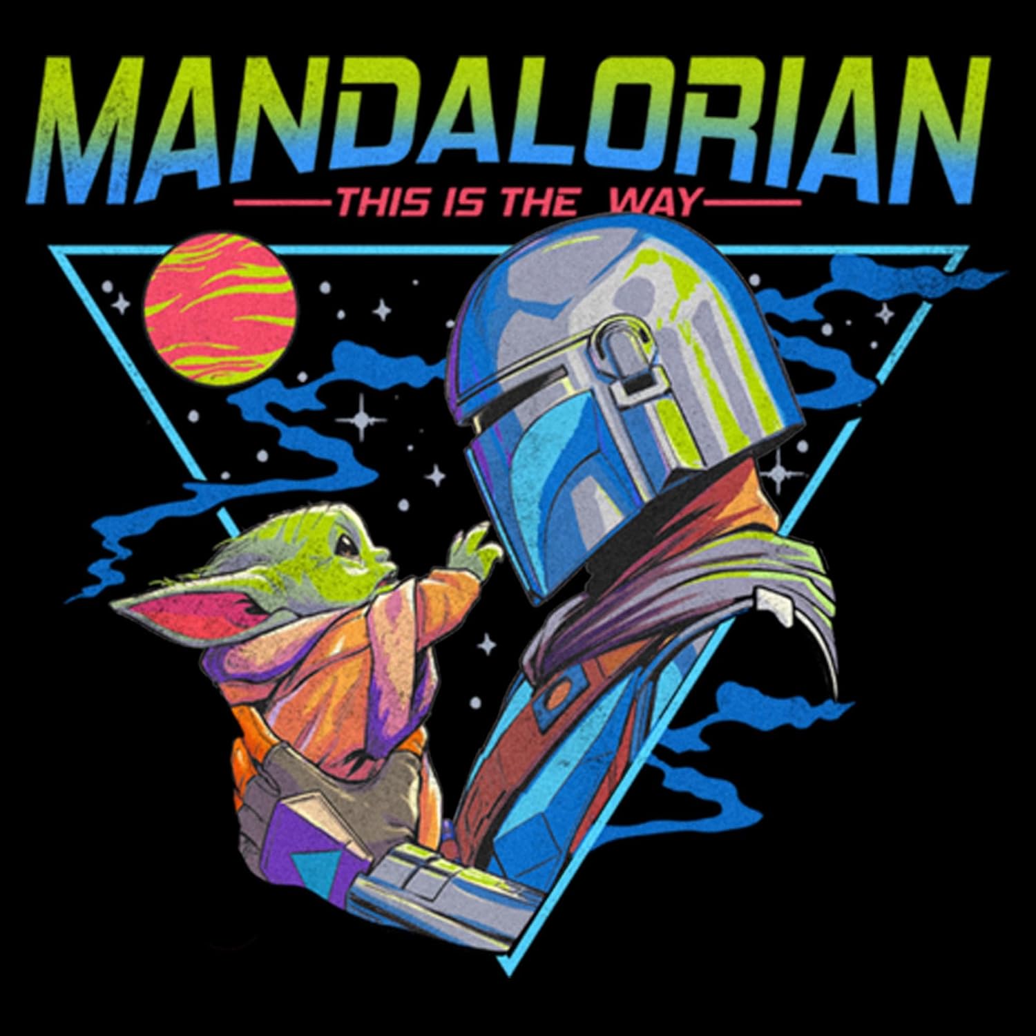 STAR WARS Boy's The Mandalorian Retro Grogu and Din Djarin This Is the Way Pull Over Hoodie