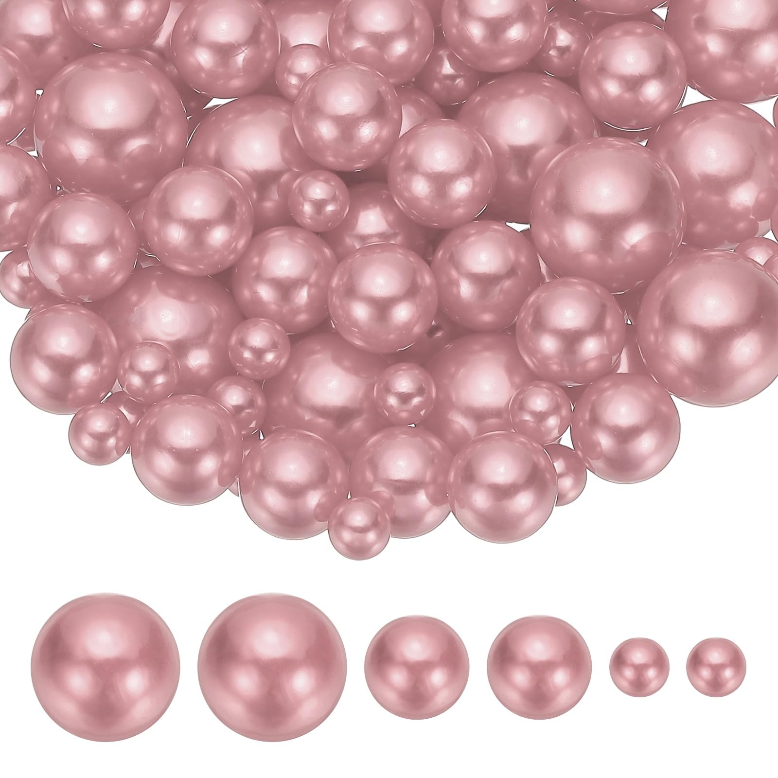 PATIKIL 8/14/20 mm Perle Finte Senza Foro, 150 PCS Perle Galleggianti per Vasi Decorazioni Centrotavola per Matrimoni Feste Decorazioni Tavolo Casa Candele Galleggianti, Rosso caffè