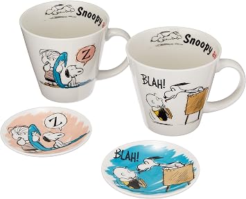 Yamakasyoten Yamakasyoten "PEANUTS" Bean Plate Mug Cup Pair Set Made in Japan SN850-158