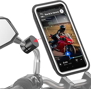 SHAPEHEART innovation française, Support telephone scooter, moto magnétique PRO pour rétroviseur avec pochette imperméable détachable, antivibration, tout rétroviseur, compatible toutes marques