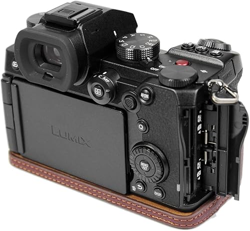 Miniatura 5 de Rieibi Panasonic S5 - Funda de piel auténtica para cámara compatible con Panasonic Lumix DC-S5, DC-S5II, DC-S5IIX, color café