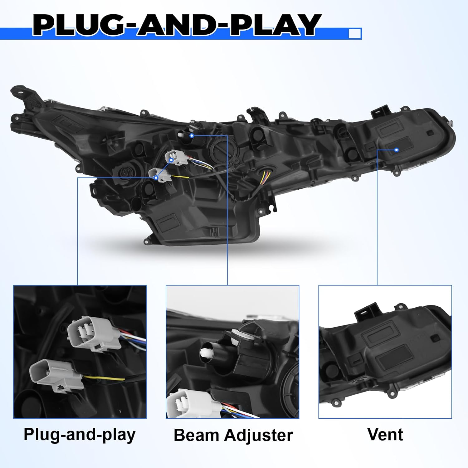 JFN LED Headlight Compatible with 2020-2022 Corolla SE/XLE/XSE 8111002S50 TO2503287 (Passenger Side (Right))