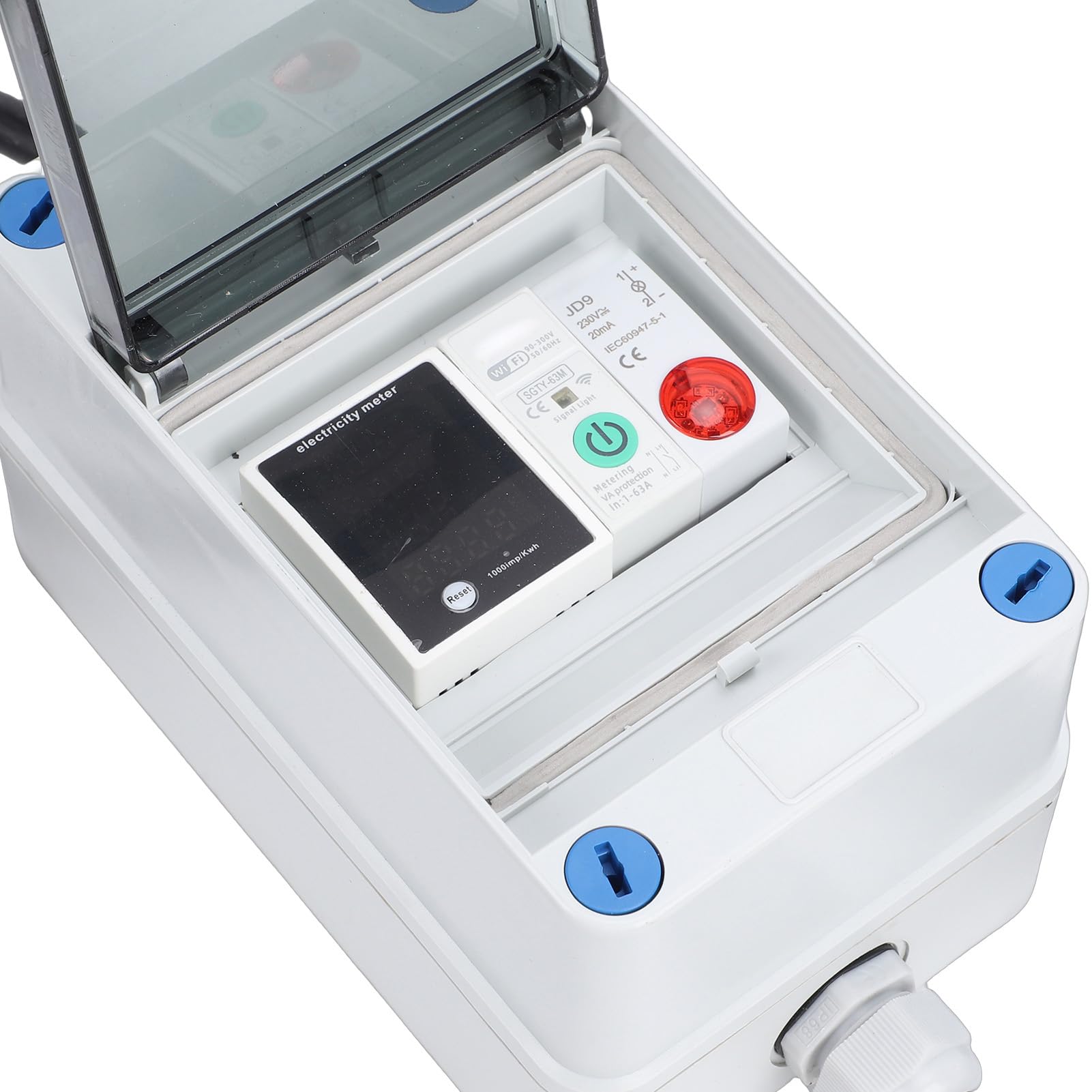 Eujgoov Medidor de Electricidad Digital, Medidor KWH Portátil con Memoria de Apagado y Control de Aplicación, para Uso Doméstico Al Aire Libre de RV
