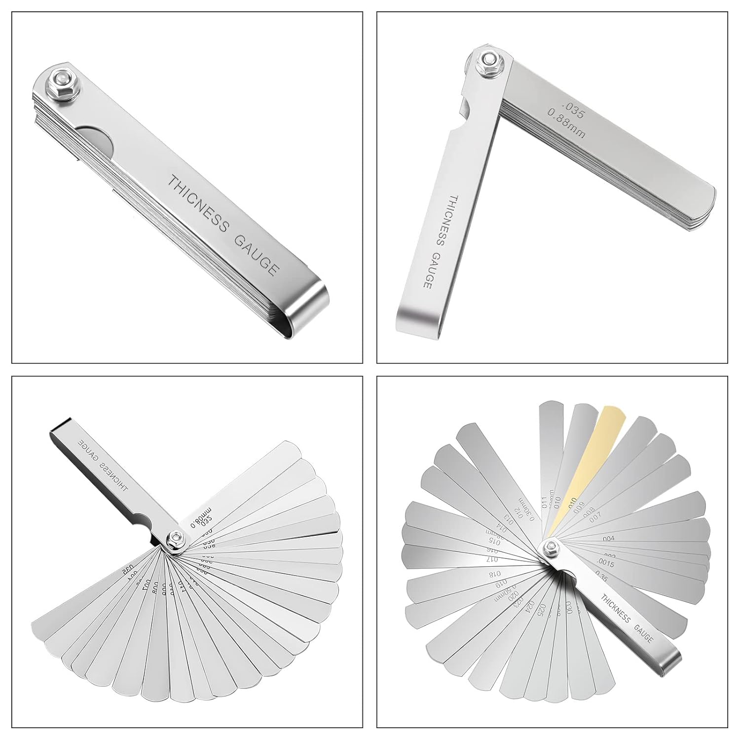 Feeler Gauges Metric and Imperial Thickness Gauges 32 Blades Filler