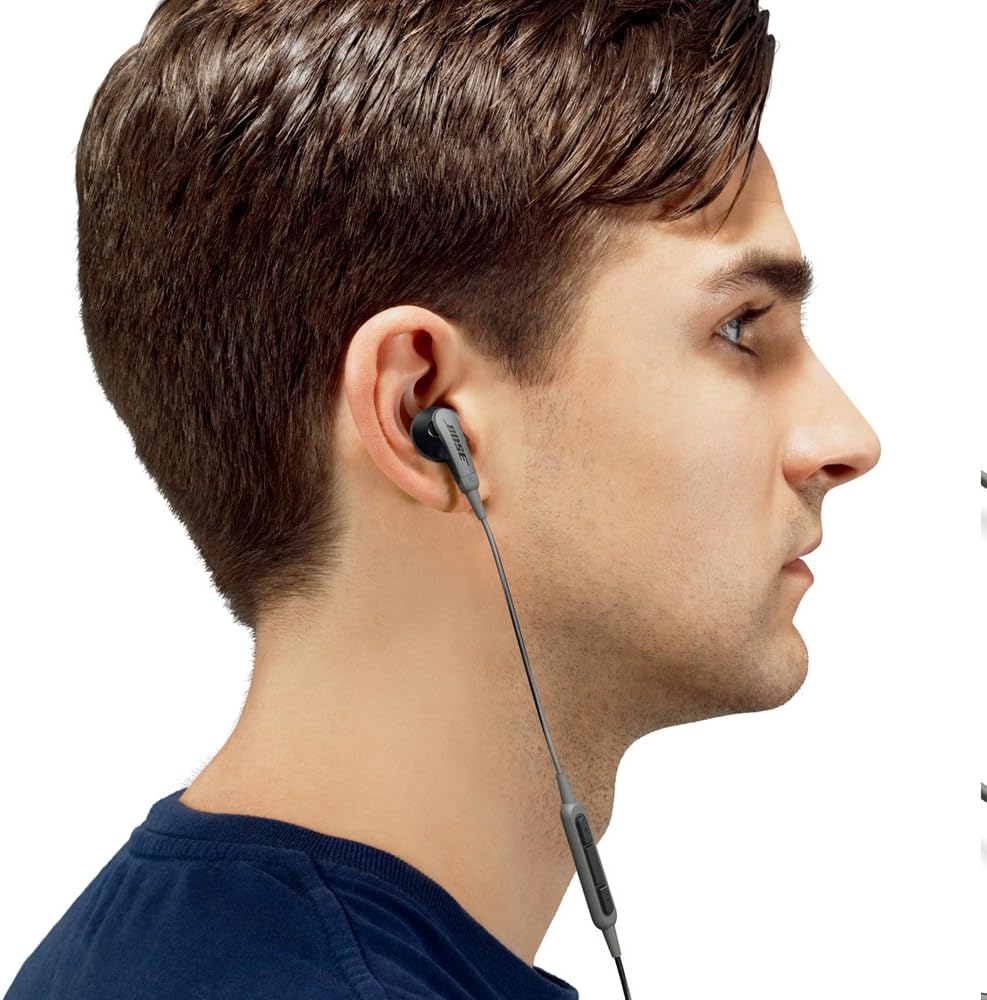 bose soundsport inner ear headphones for sports iphone %c2%b7 ipod %c2%b7 ipad with corresponding remote control microphone charcoal soundsport ie ip