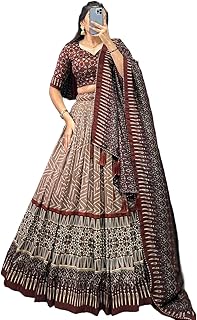Women's Trending Designeer Tussar Silk Lehenga Choli Print with Foil Work With Unstitched Blouse Patola Print Adorned with...