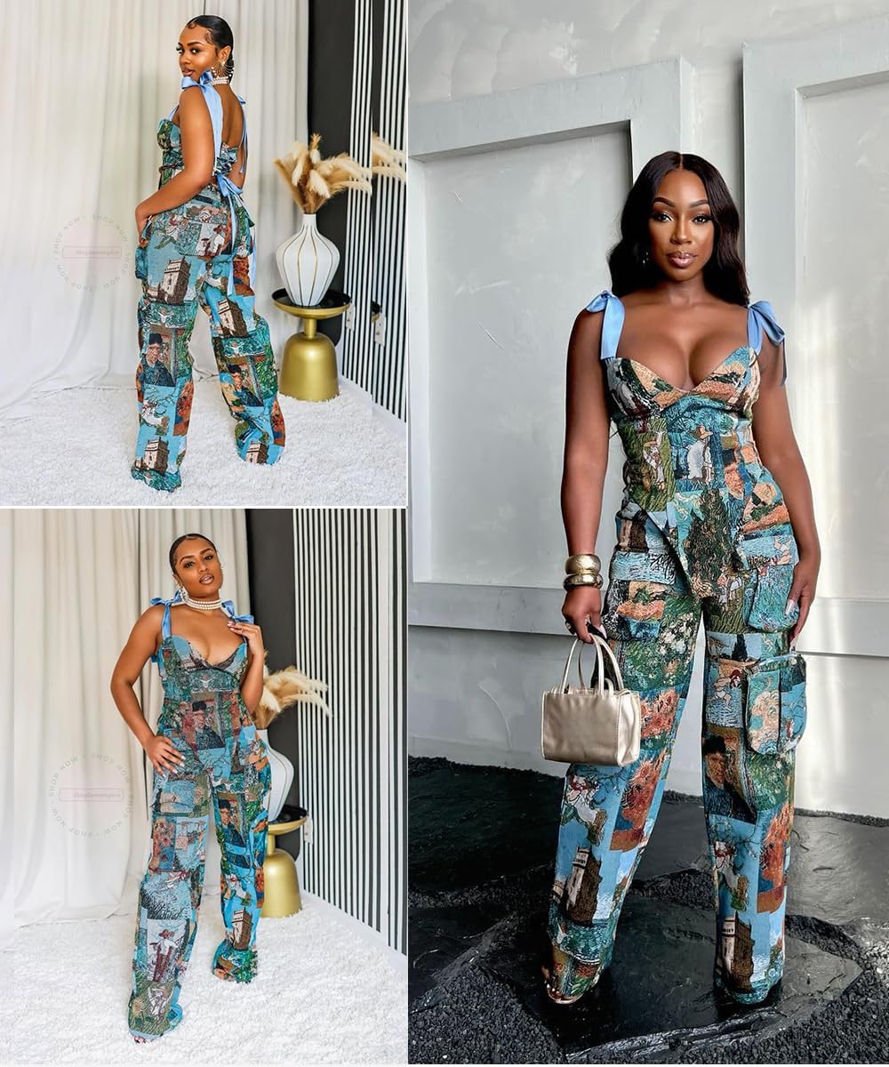 knowfashionstyle Sexy 2 Piece Sets For Women Going Out Sleeveless Croset Top And Wide Leg Pants Set Party Birthday Outfits - Image 5