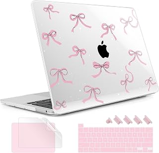 May Chen for MacBook Pro 13 inch Case 2022 2021 2020 Release A2338 M2 M1 A2289 A2251, Plastic Crystal Hard Shell Case Cover for MacBook Pro 13 inch Touch Bar Fits Touch ID, Star Bows