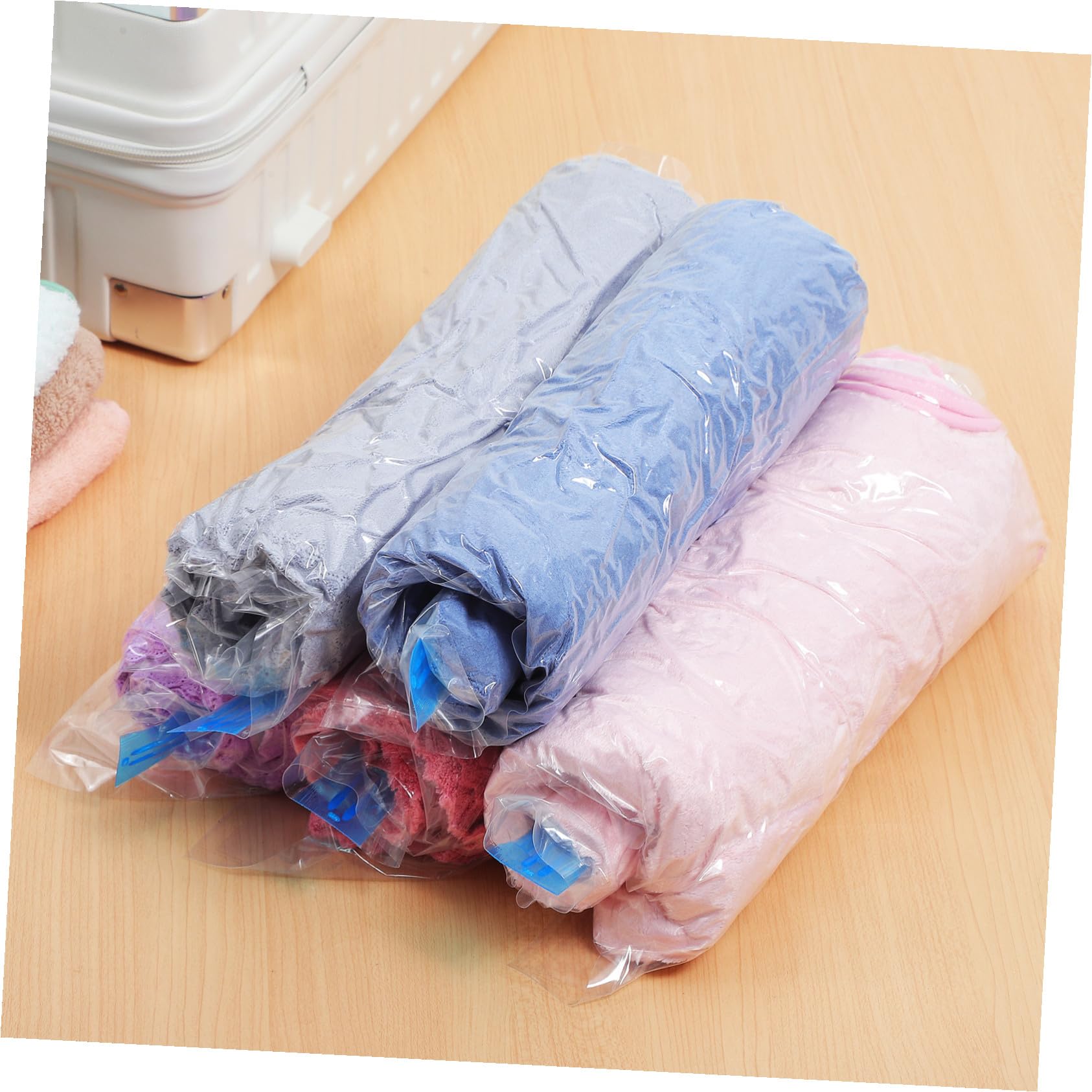 12 pezzi Sacchetti Compressione per Viaggio Riutilizzabili in Materiale Resistente Misure per Abbigliamento e Biancheria Organizer Compatti per Valigia e Armadio