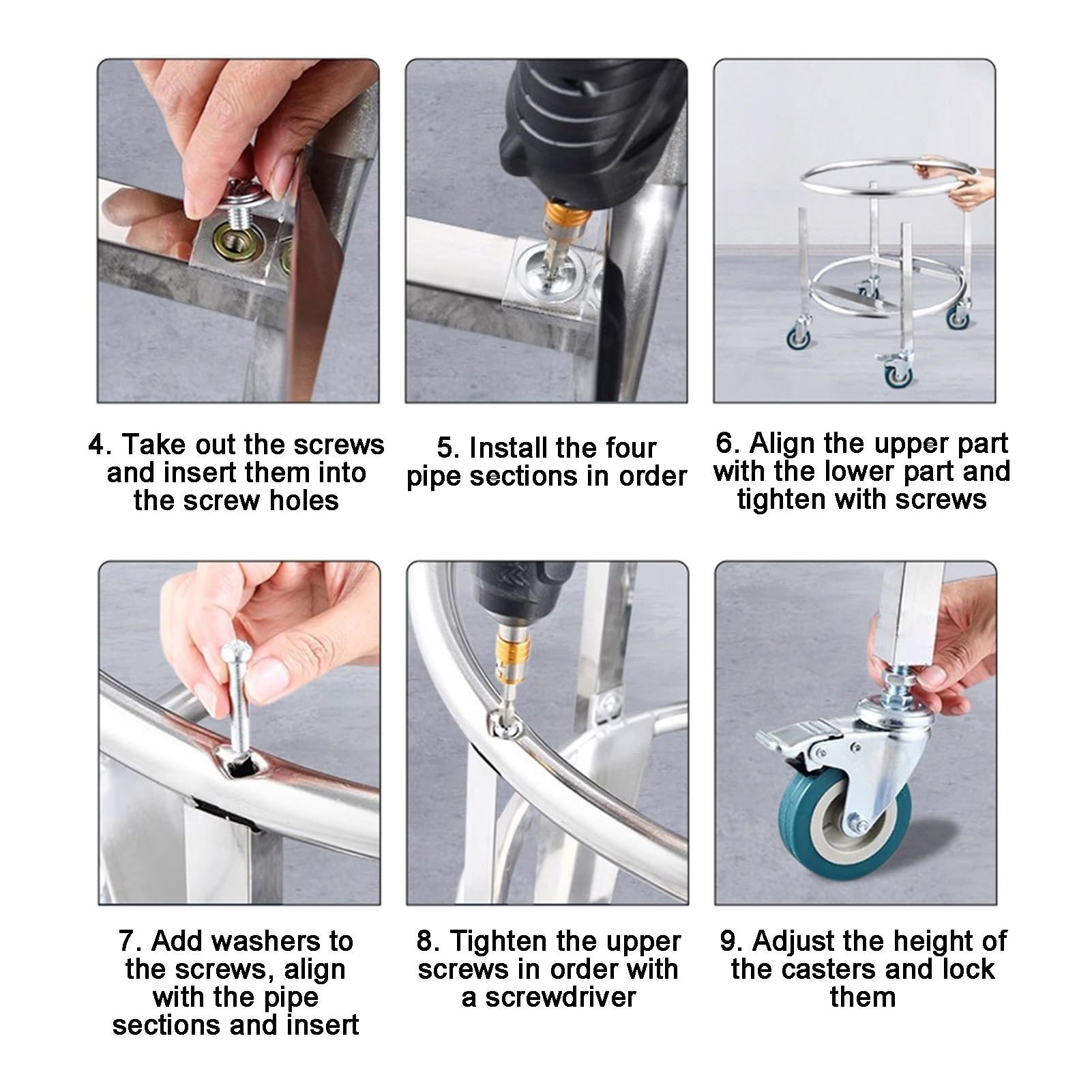 Estante para ollas de Acero Inoxidable Resistente con Ruedas - Soporte móvil para bombonas de Gas y Cubos de Almacenamiento, Cubos de Leche (55x55x51cm) - Organizador Duradero